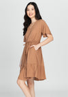 KEIRA V-neck Butterfly Sleeves w/ Drawstring Dress