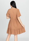 KEIRA V-neck Butterfly Sleeves w/ Drawstring Dress