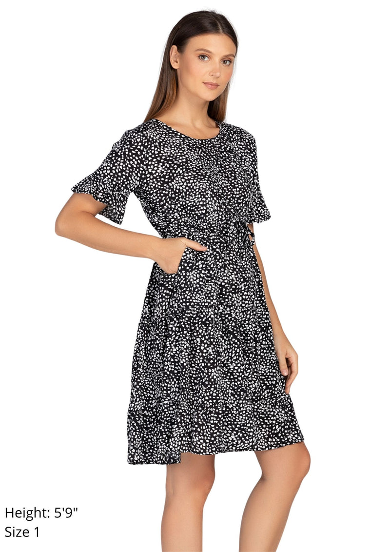 STELLA Drawstring Printed Dress