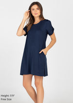 ALYSSA Twist Sleeve Shirt Dress