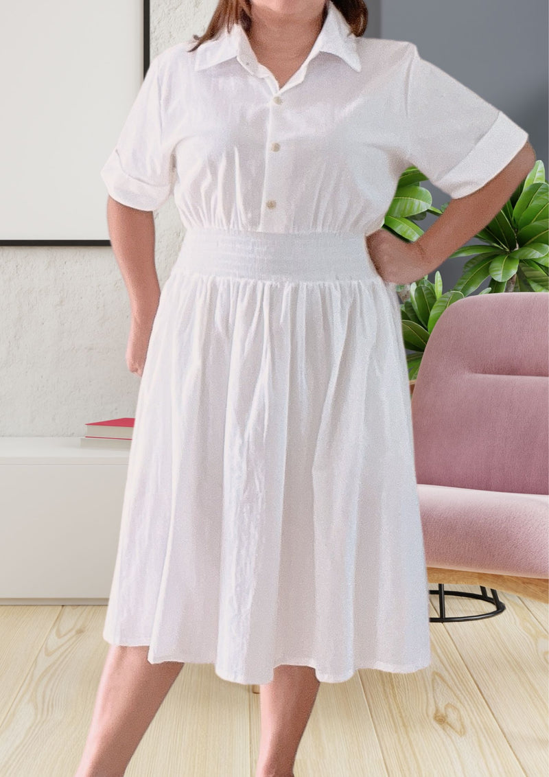 CARRIE Collared Dress - Off White