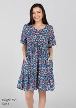 KEIRA V-neck Butterfly Sleeve Dress - Printed 022