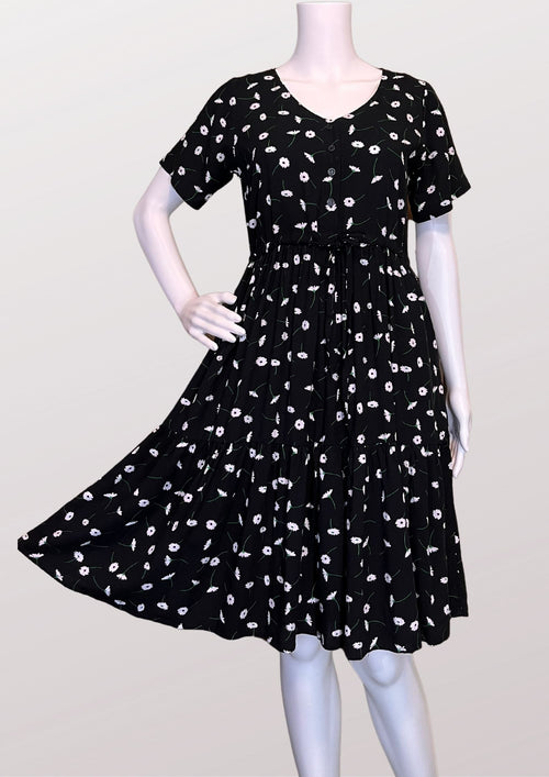 BELA Midi Drawstring Dress  - Printed  011