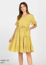 STELLA Drawstring Plain Dress