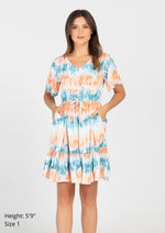 KEIRA V-neck Butterfly Sleeve Dress - Printed 023