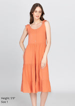 MARGIE Tie Strap Tiered Maxi Dress