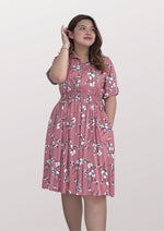 CARRIE Collared Printed Pink Dress 012