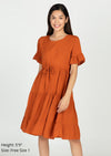 STELLA Drawstring Plain Dress