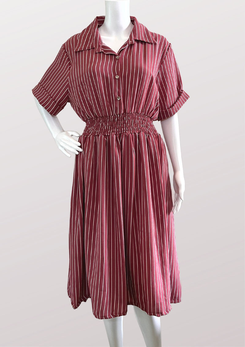 CARRIE Maxi Stripes Collared Dress