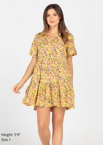 GRACE Button Up Collared Tiered Dress - Printed 012