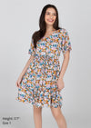 KEIRA V-neck Butterfly Sleeve Dress - Printed 025