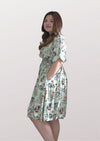 CARRIE Collared Printed Sage Dress 014