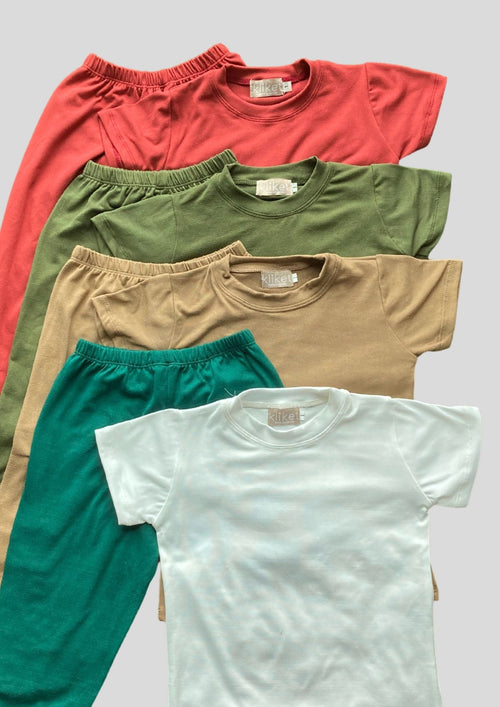 SCARLETT Jogger Mini Coords - White/Teal Green, Khaki, Army Green, Rust Red