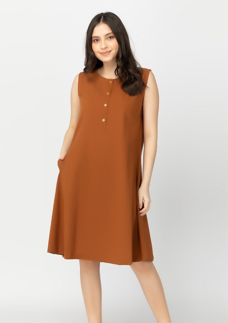 CHELSY A-Line Sleeveless Dress – KLIKET