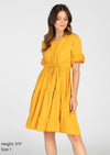 STELLA Drawstring Plain Dress