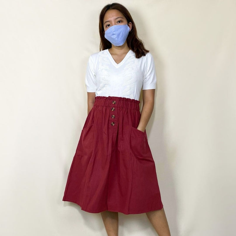 Free Size Skirt JELLY Maroon