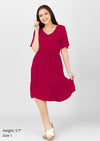 KEIRA V-neck Butterfly Sleeves w/ Drawstring Dress