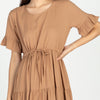 STELLA Drawstring Plain Dress