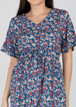 KEIRA V-neck Butterfly Sleeve Dress - Printed 022