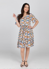 KEIRA V-neck Butterfly Sleeve Dress - Printed 025