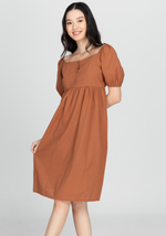 KYLIE Puff Sleeve Midi Dress