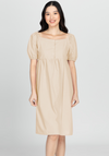 KYLIE Puff Sleeve Midi Dress