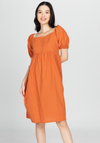 KYLIE Puff Sleeve Midi Dress