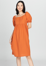 KYLIE Puff Sleeve Midi Dress