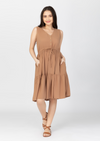 LILY Sleeveless Buttoned Tiered Dress