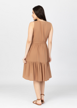 LILY Sleeveless Buttoned Tiered Dress