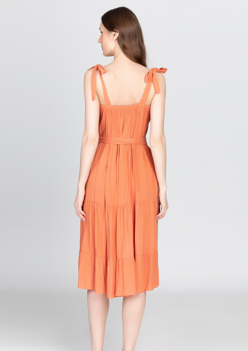 MARGIE Tie Strap Tiered Maxi Dress