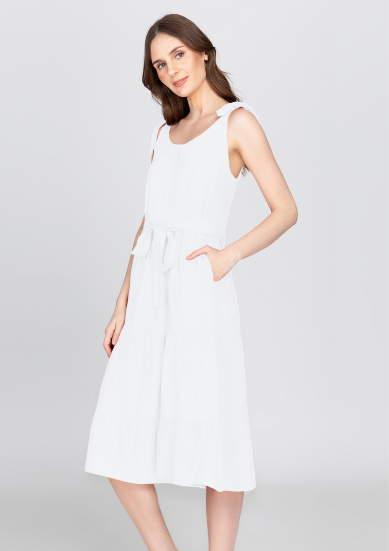 MARGIE Tie Strap Tiered Maxi Dress