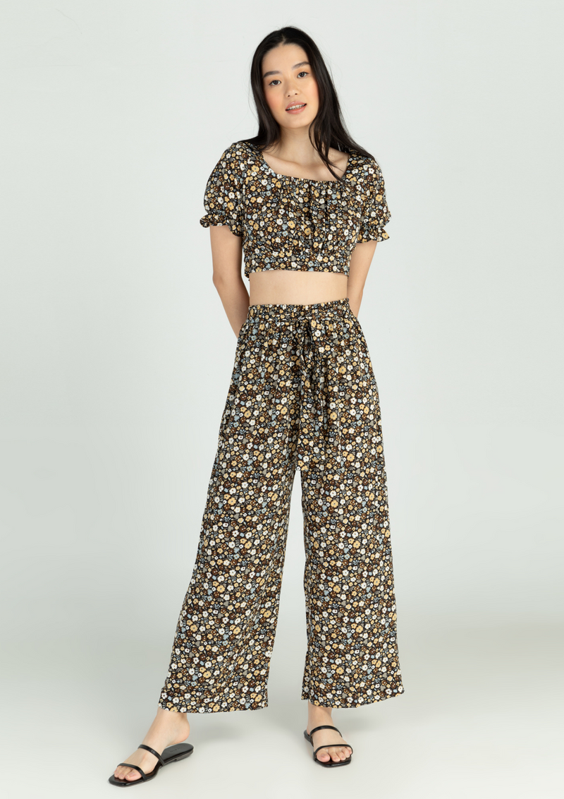 MARLOWE Off Shoulder Crop Top and Square Pants Co-Ords 013