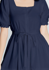 MEGHAN Puff Sleeves Maxi Dress  - Navy