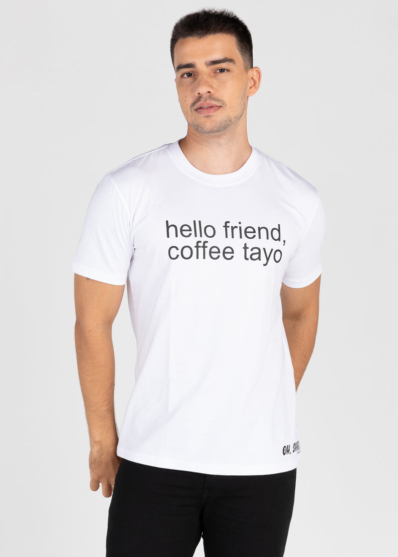 Unisex Friend Statement R Neck White T-Shirt WH001