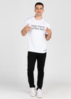 Unisex Friend Statement R Neck White T-Shirt WH001