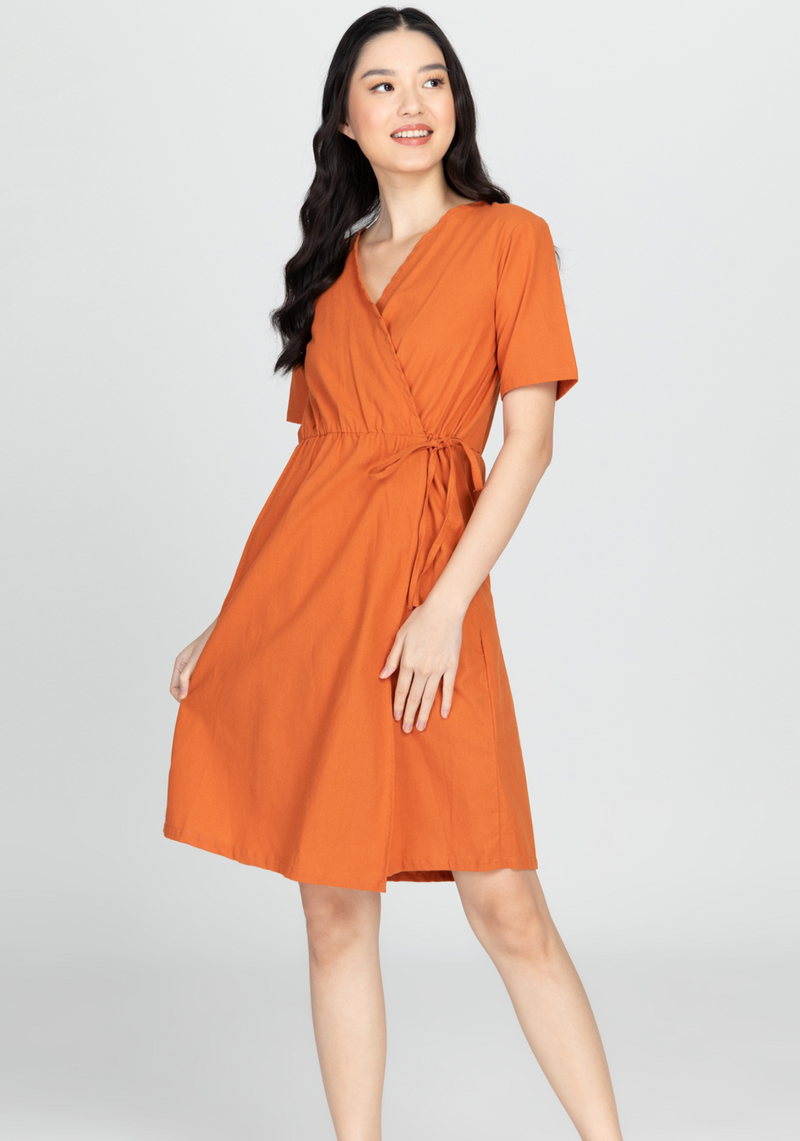 SELENA Empire Wrap Midi Dress