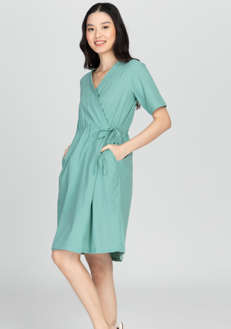 SELENA Empire Wrap Midi Dress