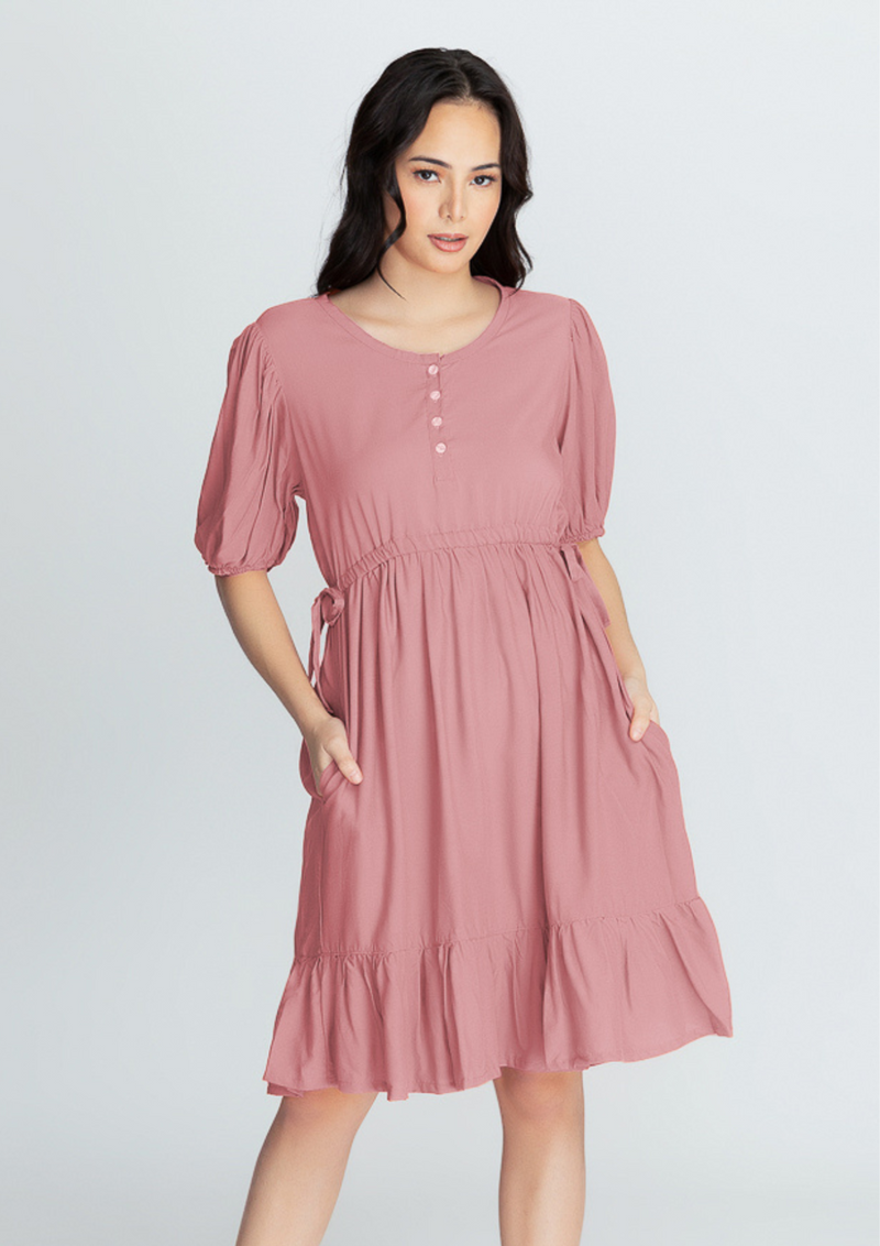 SYDNEY Drawstring Tie Side Dress