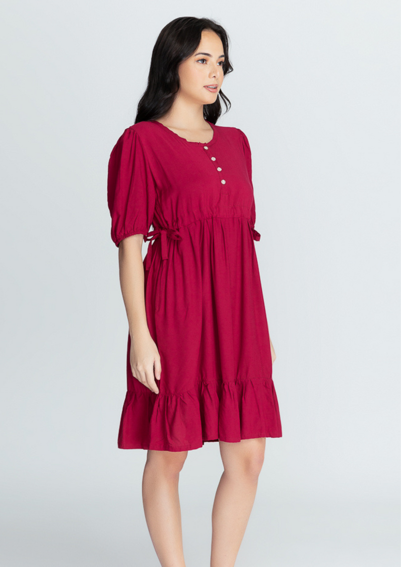 SYDNEY Drawstring Tie Side Dress