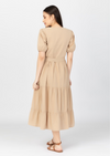 YSABEL Puff Sleeves Maxi Dress  - Latte