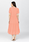 YSABEL Puff Sleeves Maxi Dress  - Salmon