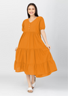 YSABEL Puff Sleeves Maxi Dress  - Tangerine